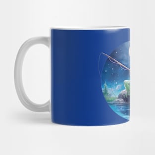 Frog Fishing in the Moonlight Mug